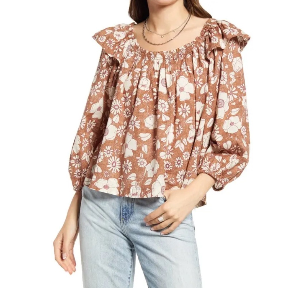 Free People miss daisy ruffle print top - Picture 4 of 4